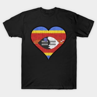 Swazilander Jigsaw Puzzle Heart Design - Gift for Swazilander With Swaziland Roots T-Shirt